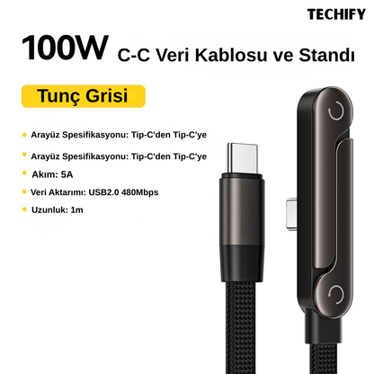 2in1 Type-C Hızlı Şarj Kablosu