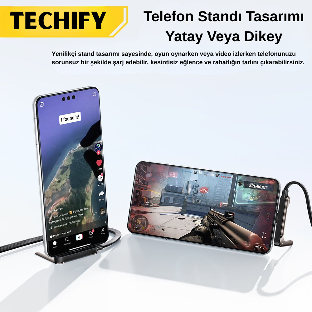 2in1 Type-C Hızlı Şarj Kablosu