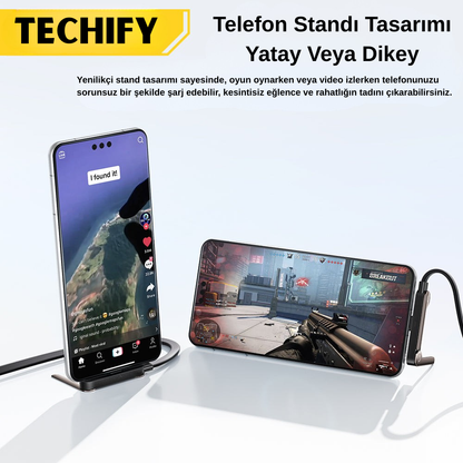 2in1 Type-C Hızlı Şarj Kablosu